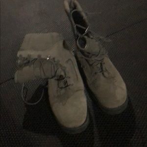 Sage green Air Force standard issue combat boots